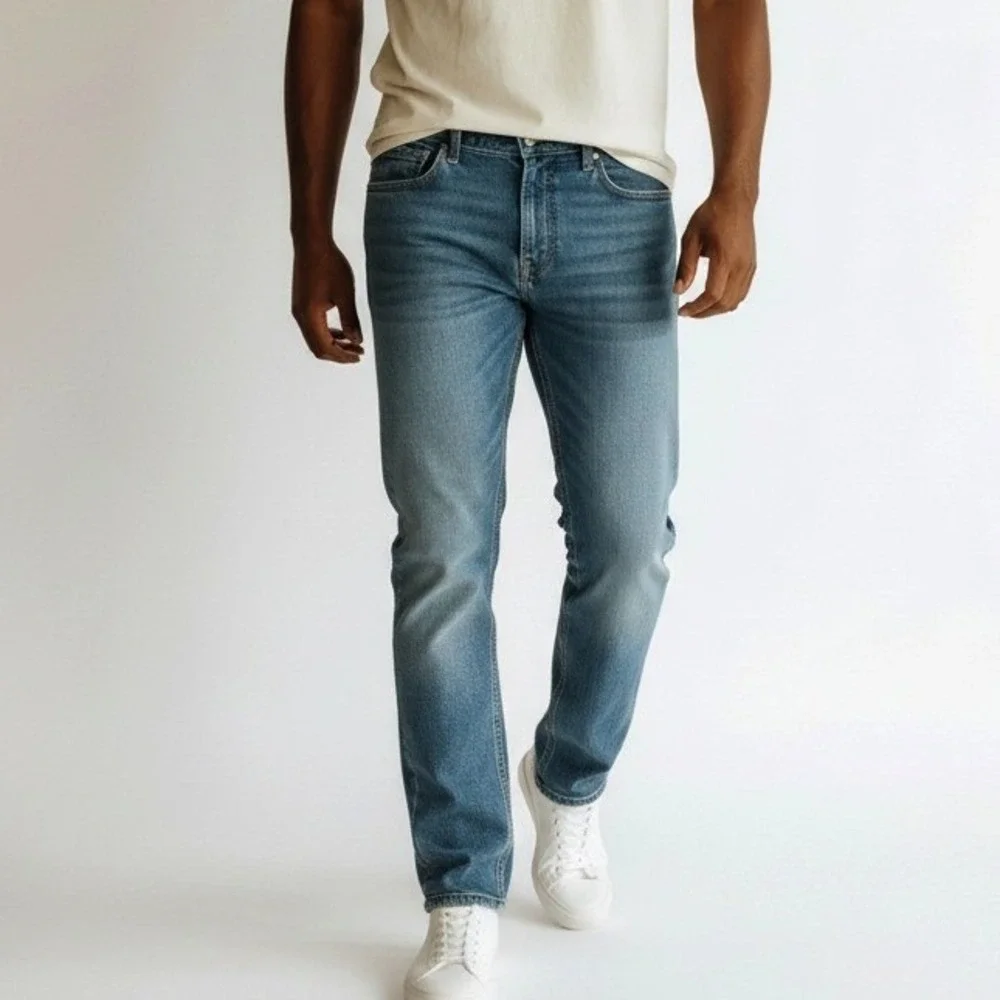 Levi's Mens 505 Regular Fit Straight Leg‎ Blue Denim Jeans 42x34